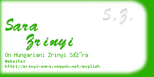 sara zrinyi business card